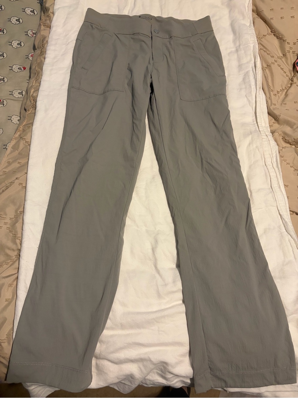 Athleta Light Gray Boot Cut Stretch Pants